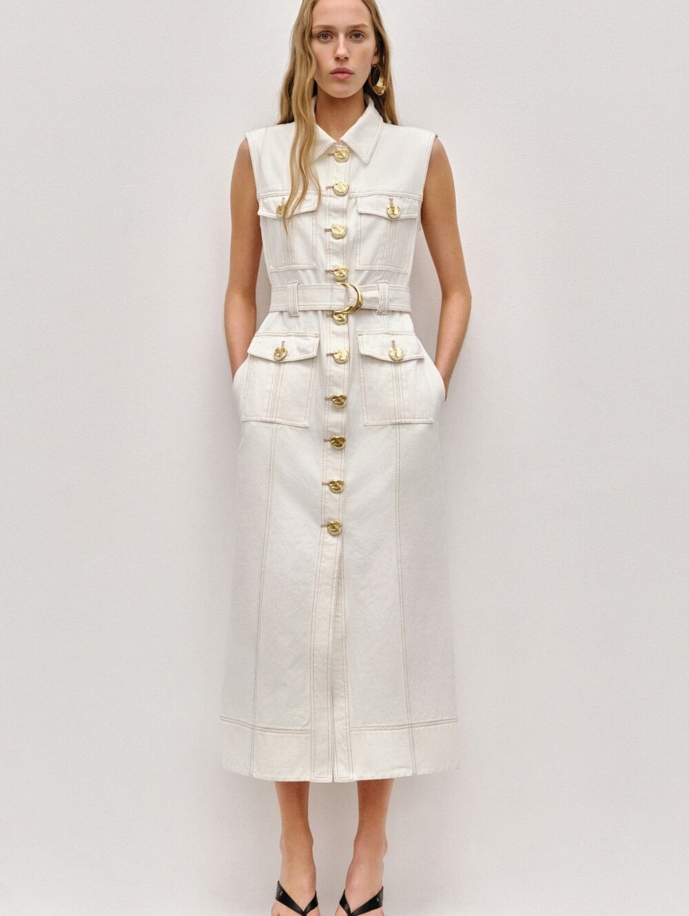 AJE Ivy Denim Midi Dress